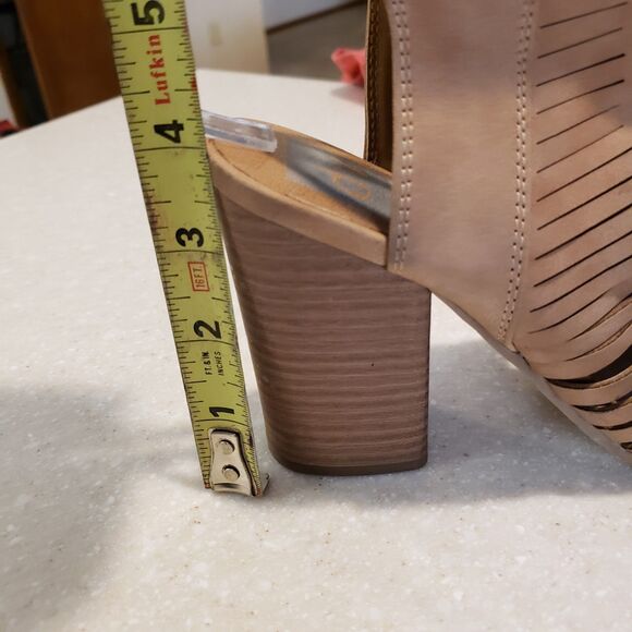 Dolce Vita Boots Womens 6 Cut Out Ankle Booties Brown Faux Leather Open Toe Zip - Picture 7 of 7